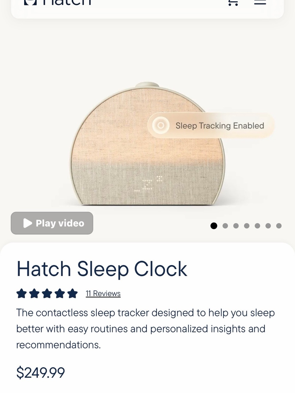 Hatch 3 Sleep Clock - Putty